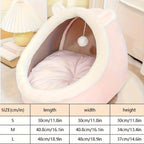 Soft Comfort Cat Cave Bed - 1pc One Cat House Tent with Washable Cushioned Pillow, Anti Slip Bottom