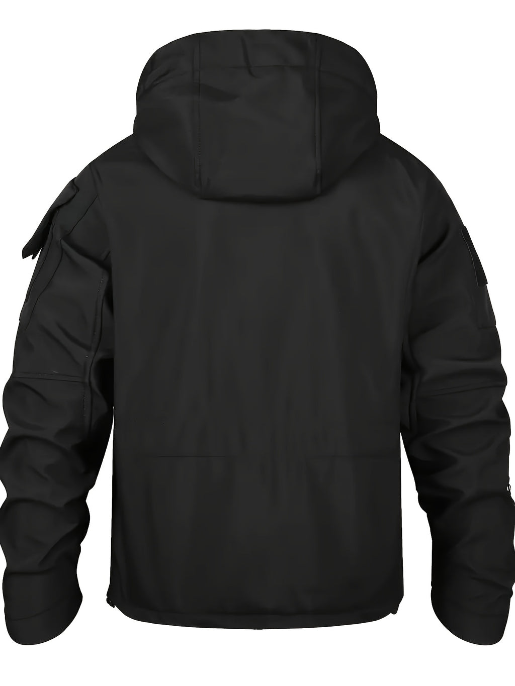 Men's 2pcs Fleece-Lined Hooded Jacket & Pants Set - Windproof Softshell Winter Clothing, Full-Zip Mummy-Like Zipper, Multi-Pocket Shell (Grey/Black) for Skiing, Hiking, Snow Sports - Thermal Outfit, Mens Clothes, Workwear For