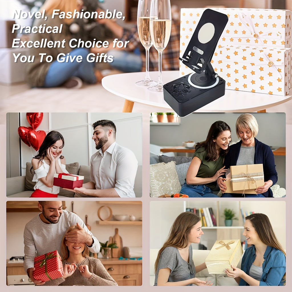 3-in-1 Portable Cell Phone Stand - Wireless Speaker with HD Surround Sound, Induction Speaker, Compatible with Any Smartphones, Phones, and Tablets for Home and Outdoor Use