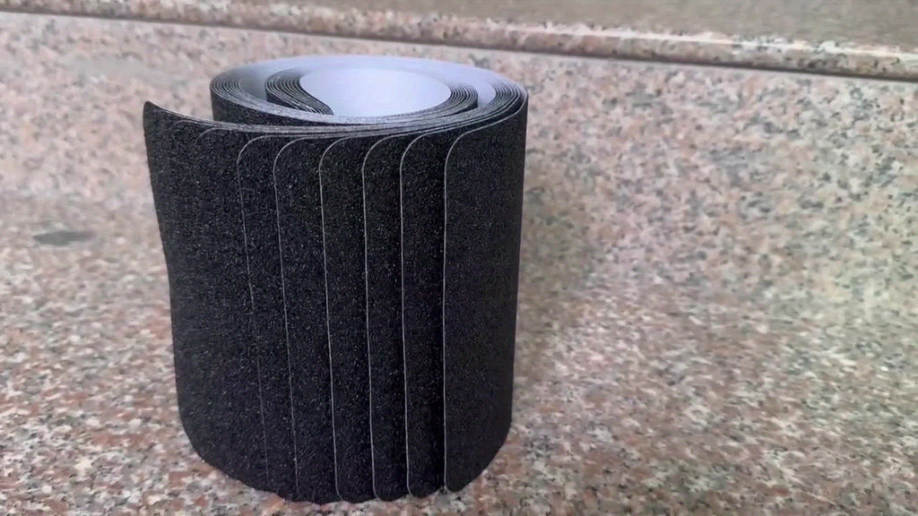 Heavy Duty Non-Slip Outdoor Stair Treads - 4x30 Inch (10-Pack) Industrial/Sturdy Adhesive Step Grips with Pre-Cut 80 Grit Anti-Slip Tape - All-Weather Vinyl Treads for Stairs, Decks, Skateboards, Commercial/Residential Use -