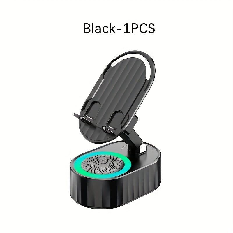 1pc Multi-function Portable 5-in-1 Wireless Connection Speaker, Wireless Induction Speaker, Mobile Phone Stand Form Multi-function Speaker, Adjustable Power Supply And Color Environmental Lights, Button Control, Enhanced Smar