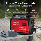 PowerSmart Generator, Camping Gear and Equipment, 3600 Watt Super Quiet Portable Inverter Generator,Gas Powered, RV Ready, Paral
