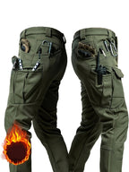 Men's 2pcs Fleece-Lined Hooded Jacket & Pants Set - Windproof Softshell Winter Clothing, Full-Zip Mummy-Like Zipper, Multi-Pocket Shell (Grey/Black) for Skiing, Hiking, Snow Sports - Thermal Outfit, Mens Clothes, Workwear For