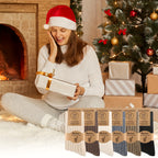 6 Pairs Unisex Alpaca Socks Women Men Wool Socks For Women Thermal Socks Winter Socks Warm Socks Cozy Socks Thick Socks Men Socket Set Boot Socks Birthday Gifts For Women Men