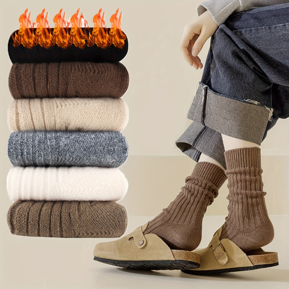 6 Pairs Unisex Alpaca Socks Women Men Wool Socks For Women Thermal Socks Winter Socks Warm Socks Cozy Socks Thick Socks Men Socket Set Boot Socks Birthday Gifts For Women Men