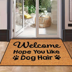 Non-Slip, Quick-Dry Dog Lover Doormat "Welcome Like You Hair" - 1pc, Absorbent, Dirt-Resistant, Rectangular Welcome Mat for Indoor/Outdoor Use, 16x24in/20x31.5in, TPR & Polyester, Hand Wash Only