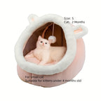 Soft Comfort Cat Cave Bed - 1pc One Cat House Tent with Washable Cushioned Pillow, Anti Slip Bottom