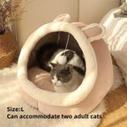 Soft Comfort Cat Cave Bed - 1pc One Cat House Tent with Washable Cushioned Pillow, Anti Slip Bottom