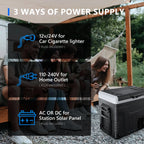 SIMZLIFE 35/50L Car Refrigerator, 12V/24V,110-240V,Portable Freezer,-4℉~68℉ Fridge with Wheel and Basket,For Travel,Camping,RV