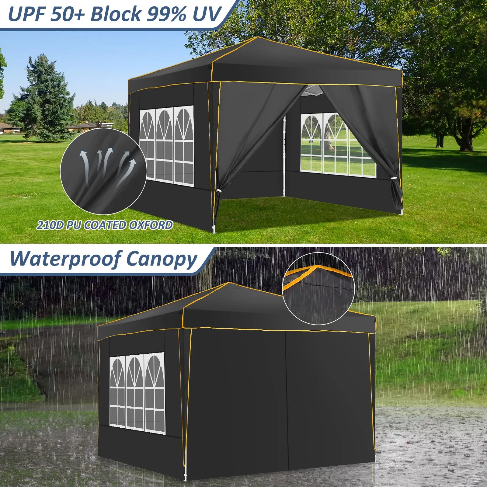 10x10ft Premium Event Canopy with Modular Walls, Heavy Duty Pop Up Tent with Reinforced Frame, Commercial Grade Outdoor Shelter