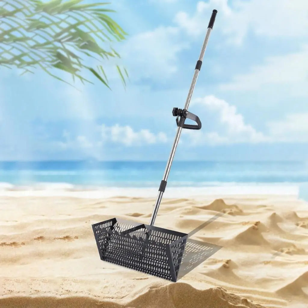 Handheld Sand Sift Rake Beach Mesh Shovel Sea Food Catcher Ergonomic Sharp Teeth Sifter for Gardening Soil Loosening Camping