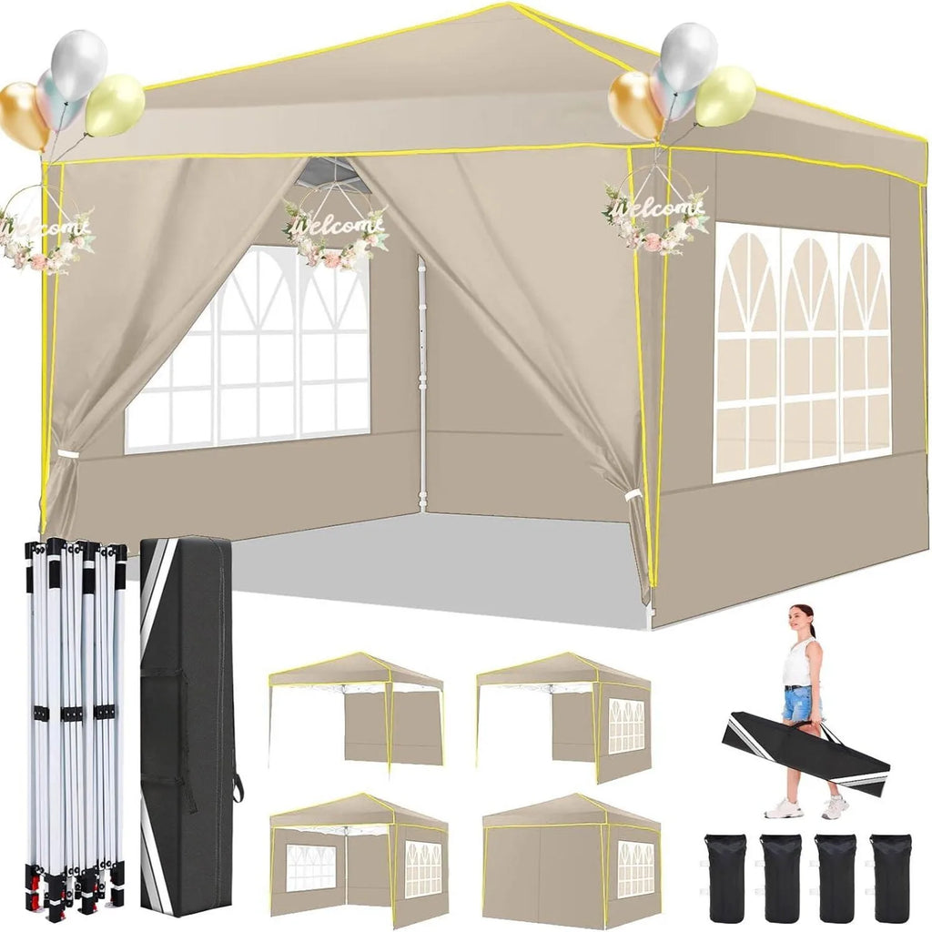 10x10ft Premium Event Canopy with Modular Walls, Heavy Duty Pop Up Tent with Reinforced Frame, Commercial Grade Outdoor Shelter