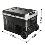 SIMZLIFE 35/50L Car Refrigerator, 12V/24V,110-240V,Portable Freezer,-4℉~68℉ Fridge with Wheel and Basket,For Travel,Camping,RV