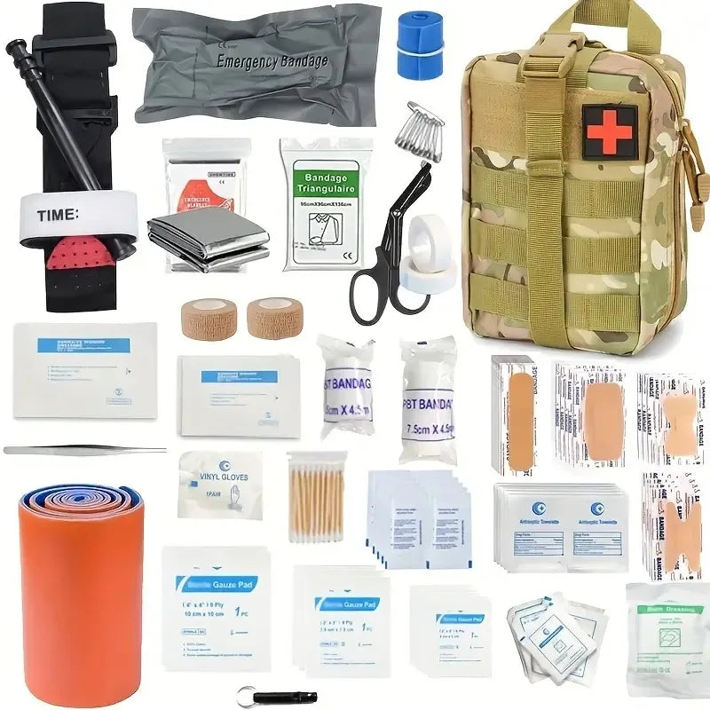 156pcs Tactical First Aid Kit In The Car Acessories Survival Kits Camping Equipments Medical Bag Self-defense EDC Pouch ifak