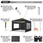 10x10ft Premium Event Canopy with Modular Walls, Heavy Duty Pop Up Tent with Reinforced Frame, Commercial Grade Outdoor Shelter