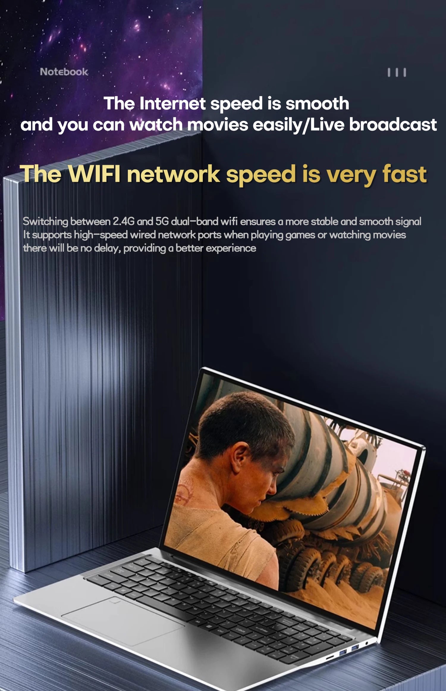 17.3" Computer Laptop intel Celeron N5095 16GB DDR4 1TB SSD Windows 11 Fingerprint Office Laptops Notebook Computer Portable PC