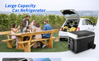 SIMZLIFE 35/50L Car Refrigerator, 12V/24V,110-240V,Portable Freezer,-4℉~68℉ Fridge with Wheel and Basket,For Travel,Camping,RV