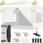 10x10ft Premium Event Canopy with Modular Walls, Heavy Duty Pop Up Tent with Reinforced Frame, Commercial Grade Outdoor Shelter