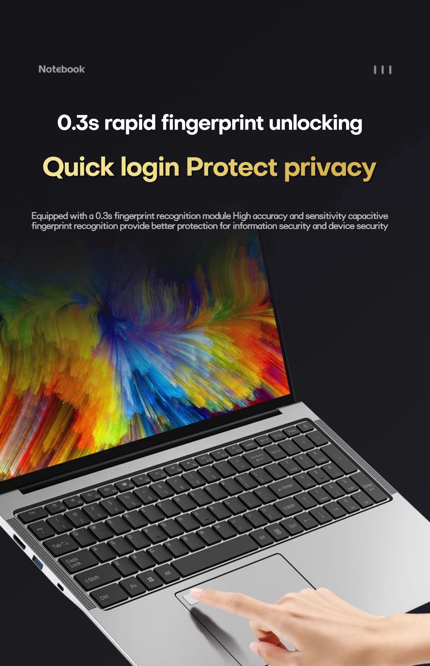 17.3" Computer Laptop intel Celeron N5095 16GB DDR4 1TB SSD Windows 11 Fingerprint Office Laptops Notebook Computer Portable PC