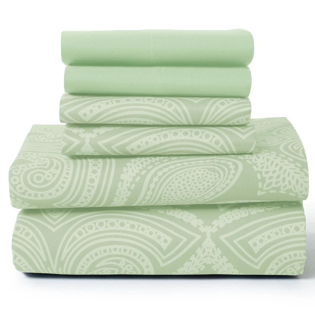 Lux Decor 6Pc Paisley Sheet Set – Soft Microfiber, Wrinkle-Free, Luxurious Printed Bed Sheets