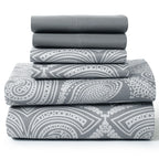 Lux Decor 6Pc Paisley Sheet Set – Soft Microfiber, Wrinkle-Free, Luxurious Printed Bed Sheets