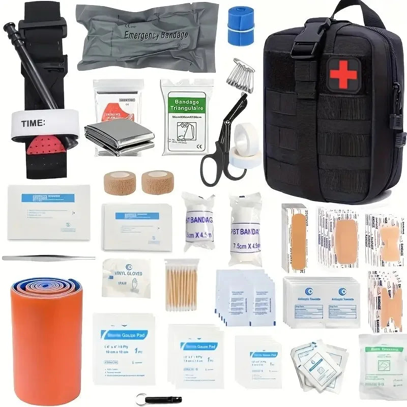156pcs Tactical First Aid Kit In The Car Acessories Survival Kits Camping Equipments Medical Bag Self-defense EDC Pouch ifak