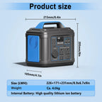 Portable Power Station 300W,296Wh 80000mAh Lithium Battery Power Solar Generator with 100W USB-C PD Output,110V AC Outlet