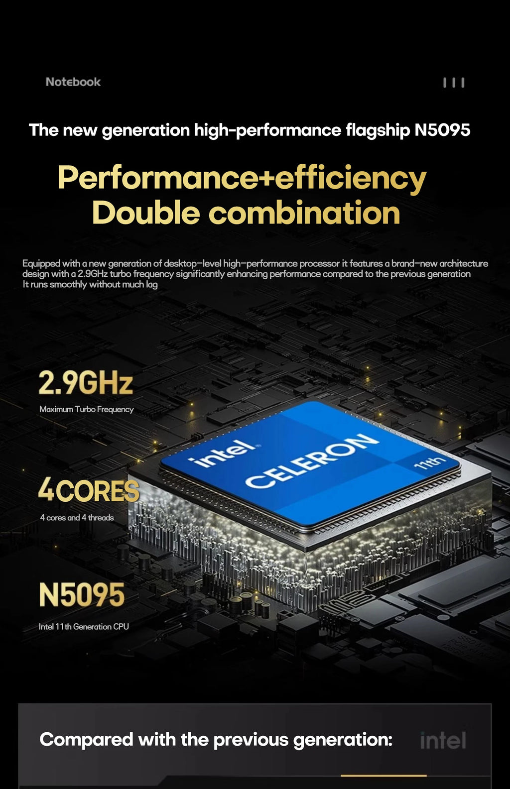 17.3" Computer Laptop intel Celeron N5095 16GB DDR4 1TB SSD Windows 11 Fingerprint Office Laptops Notebook Computer Portable PC