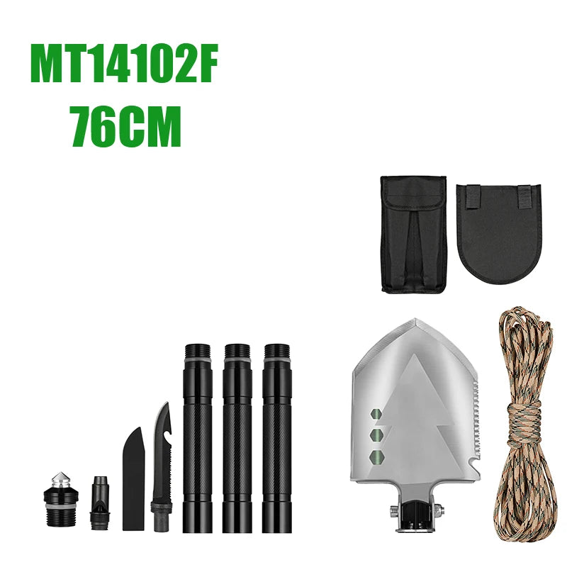 MT14102 Survival Folding Shovel Aluminum Tactical Search Shovel Car Snow Shovels Garden Tool Multi-function Shovels For Military