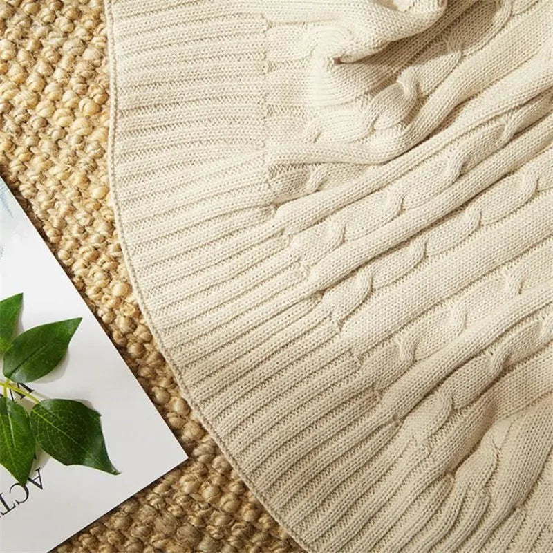 100% Cotton High quality Sheep velvet Blankets Winter warmth Knitted wool blanket Sofa/Bed cover quilt Knitted blanket