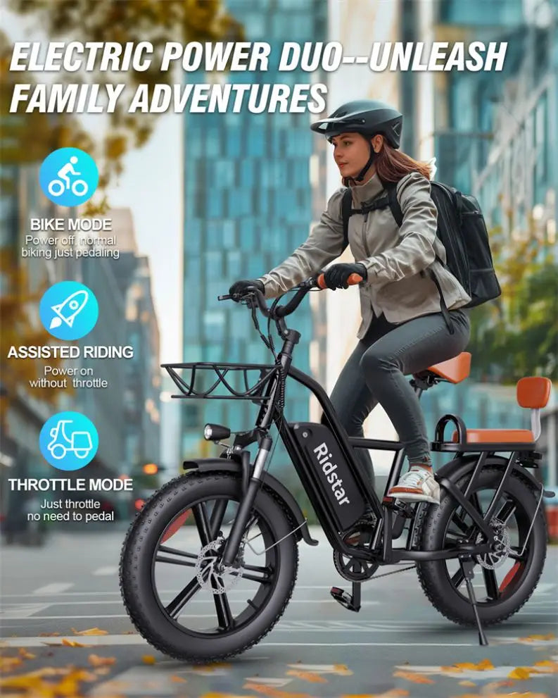 Long Distance Capacity Super Power 48 Volt Electric Bike Eco Friendly Mountain Bicycle 20" Fat Tire Electric E Bike