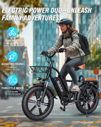 Long Distance Capacity Super Power 48 Volt Electric Bike Eco Friendly Mountain Bicycle 20" Fat Tire Electric E Bike