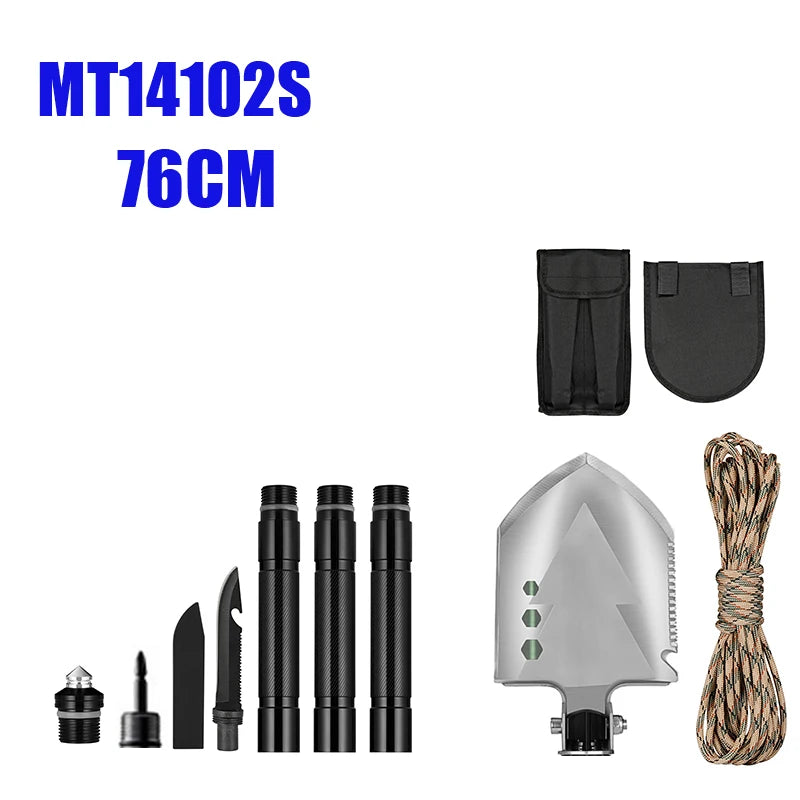 MT14102 Survival Folding Shovel Aluminum Tactical Search Shovel Car Snow Shovels Garden Tool Multi-function Shovels For Military