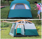 5-8/8-12 Person Outdoor Canopy Tent, Two Bedroom One Living Room Large Tent Mosquito Proof Skylight Family Travel Outing Equipm