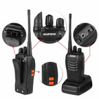 2PCS Baofeng BF 888S Walkie Talkie UHF BF888S Long Range Two Way Ham Portable Radio Transceiver for Hunting Hotel Receiver