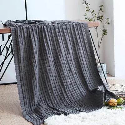 100% Cotton High quality Sheep velvet Blankets Winter warmth Knitted wool blanket Sofa/Bed cover quilt Knitted blanket