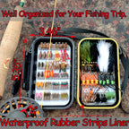 Bimoo 120pcs Wet Dry Nymph Fishing Fly Kit Woolly Buggers Streamers Emerger Worms Bass Trout Grayling Panfish Fishing Lure Bait