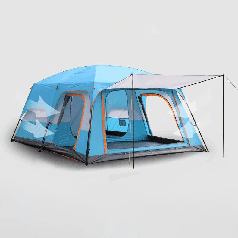 Four-season Extended Type Tent 8-12 Person / 5-8 Person Sun protection Rainproof Camping Tent
