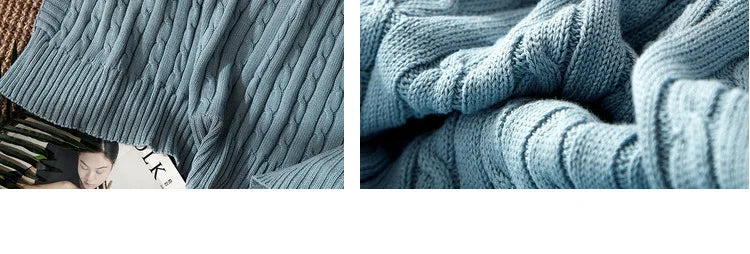 100% Cotton High quality Sheep velvet Blankets Winter warmth Knitted wool blanket Sofa/Bed cover quilt Knitted blanket