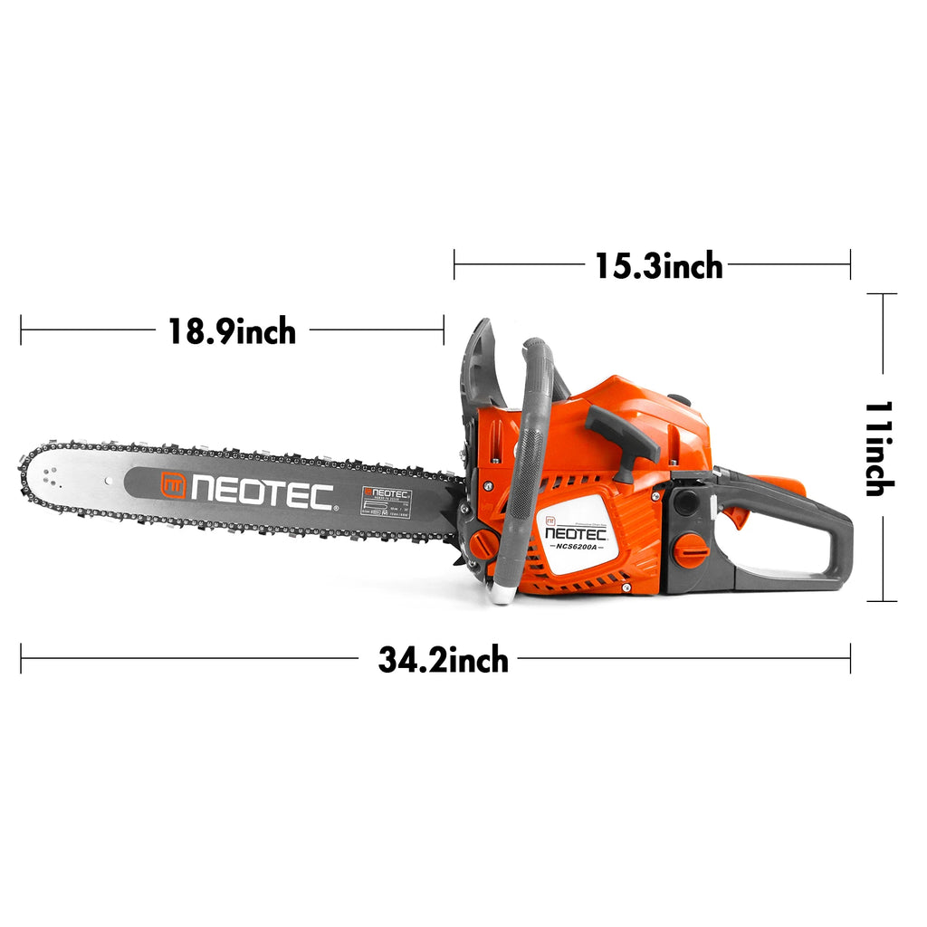 Hot Selling in the US NEOTEC Tree Wood Cutting Top Handle Chain Saw Small NCS6200A Gasoline Chainsaw With 20In Bar and Chain