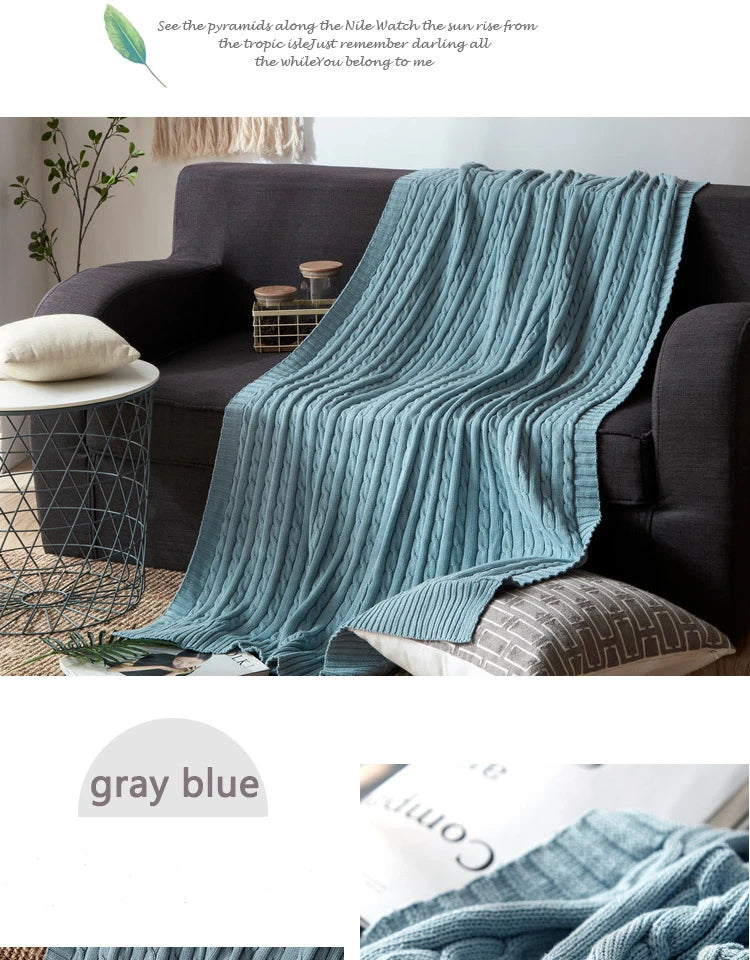 100% Cotton High quality Sheep velvet Blankets Winter warmth Knitted wool blanket Sofa/Bed cover quilt Knitted blanket