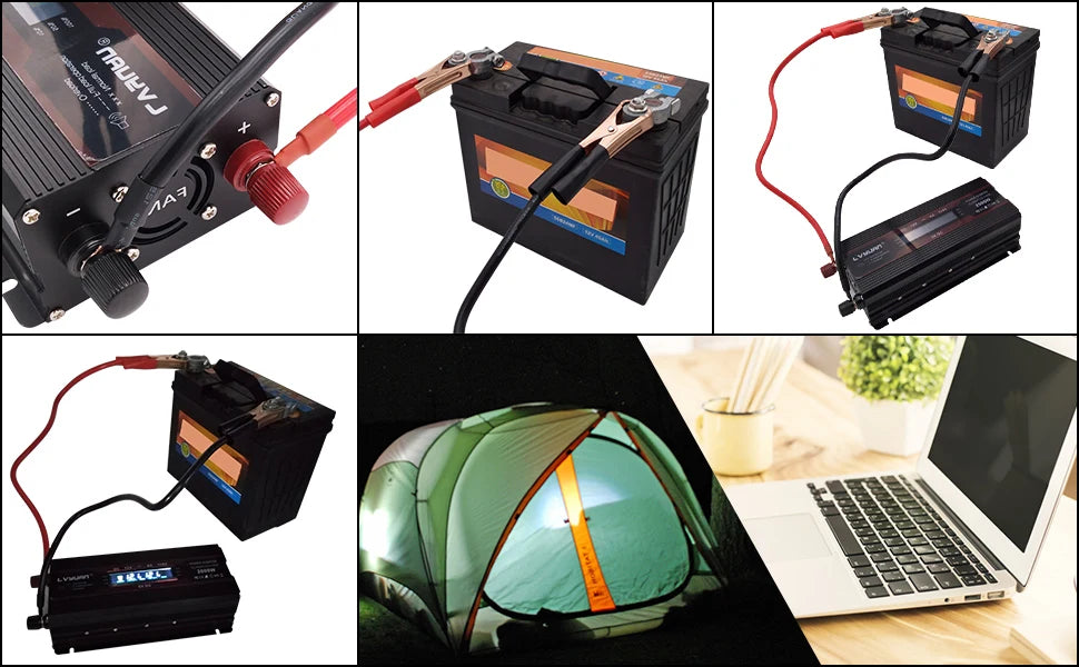 1500W/2000W/2600W Car Inverter DC12V AC110V Power Inversor Portable Outdoor Charger Adapter For Phone/Laptop/Camera US Socket