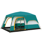 Best Selling 4-Person Large Outdoor Family Camping Eco Tent Durable Oxford Mesh Fabric Two Bedrooms Movable Aluminum Glamping