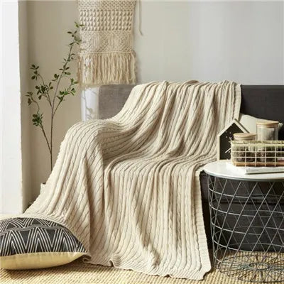 100% Cotton High quality Sheep velvet Blankets Winter warmth Knitted wool blanket Sofa/Bed cover quilt Knitted blanket