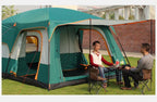 5-8/8-12 Person Outdoor Canopy Tent, Two Bedroom One Living Room Large Tent Mosquito Proof Skylight Family Travel Outing Equipm