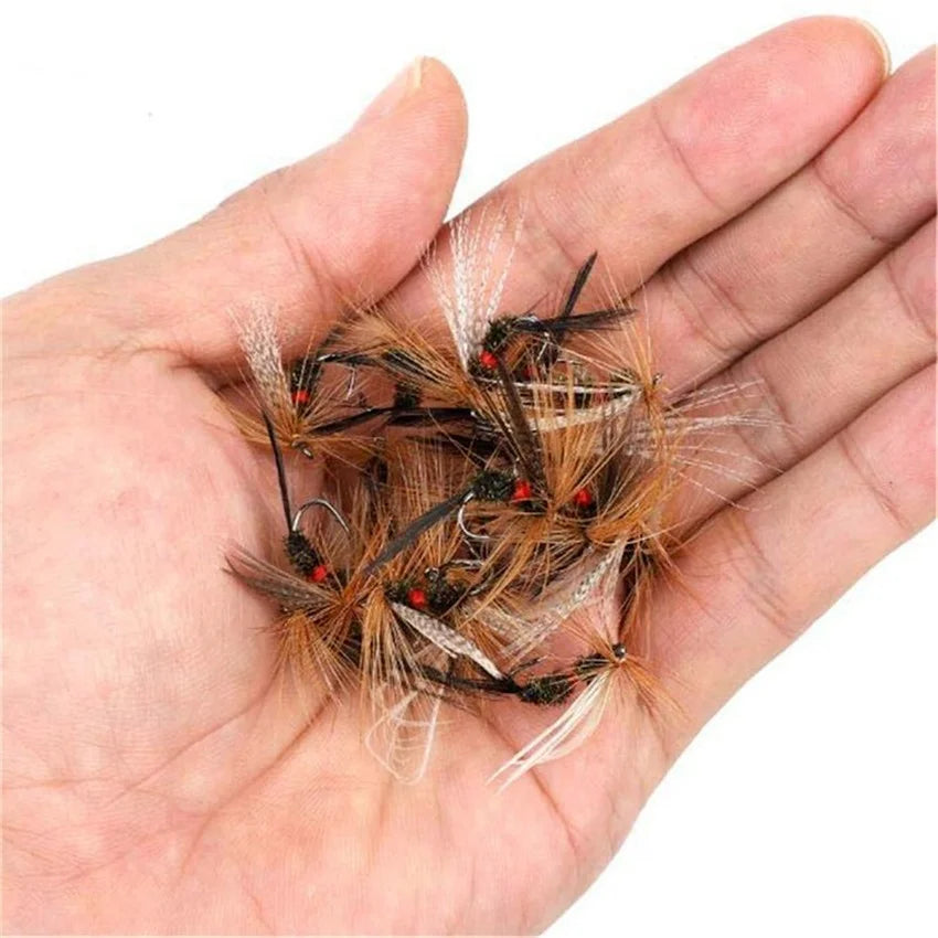 Trout Fly Fishing Flies Collection 32-112Pcs Flies Dry Wet Nymph Streamers Fly Assortment with Fly Box Flyfishing Fly Lures Kits