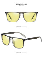 Brand Rivet Square Photochromic Sunglasses Men Polarized Women Driving Sun Glasses Day Night Vision Anti-Glare zonnebril heren