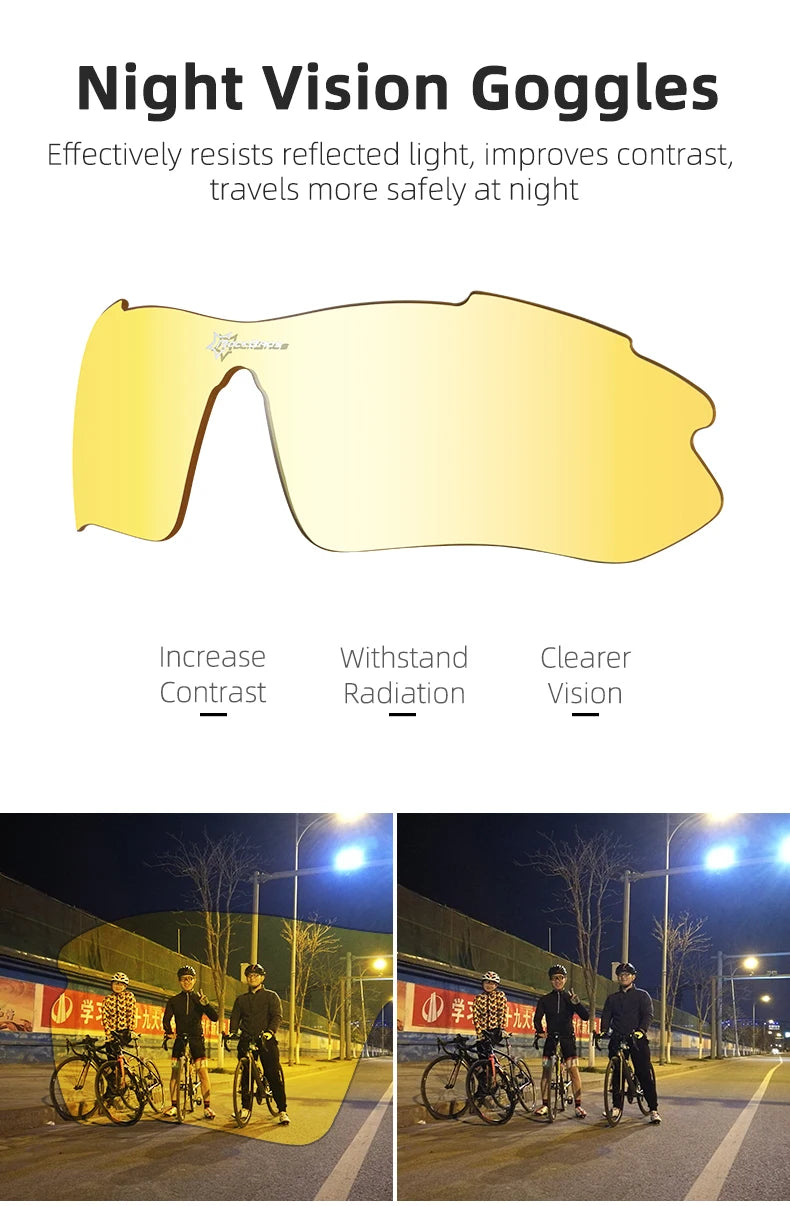 ROCKBROS Polarized Cycling Glasses  Clear Bike Glasses Eyewear UV400 Outdoor Sport Sunglasses Men Women Cycling Sunglasses