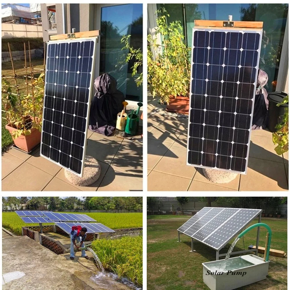 120W 240W 360W 480W Tempered Glass Solar Panel Rigid Painel 120V 1-4pcs Windproof Anti-snow Anti-hail PV Panels Solar System