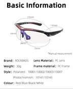 ROCKBROS Polarized Cycling Glasses  Clear Bike Glasses Eyewear UV400 Outdoor Sport Sunglasses Men Women Cycling Sunglasses